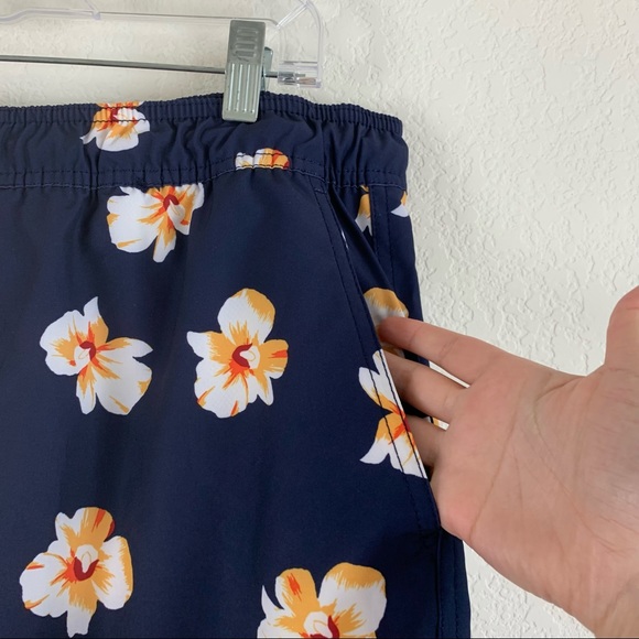 J.crew factory | Blue Floral Lined Swim Trunks - Picture 2 of 8